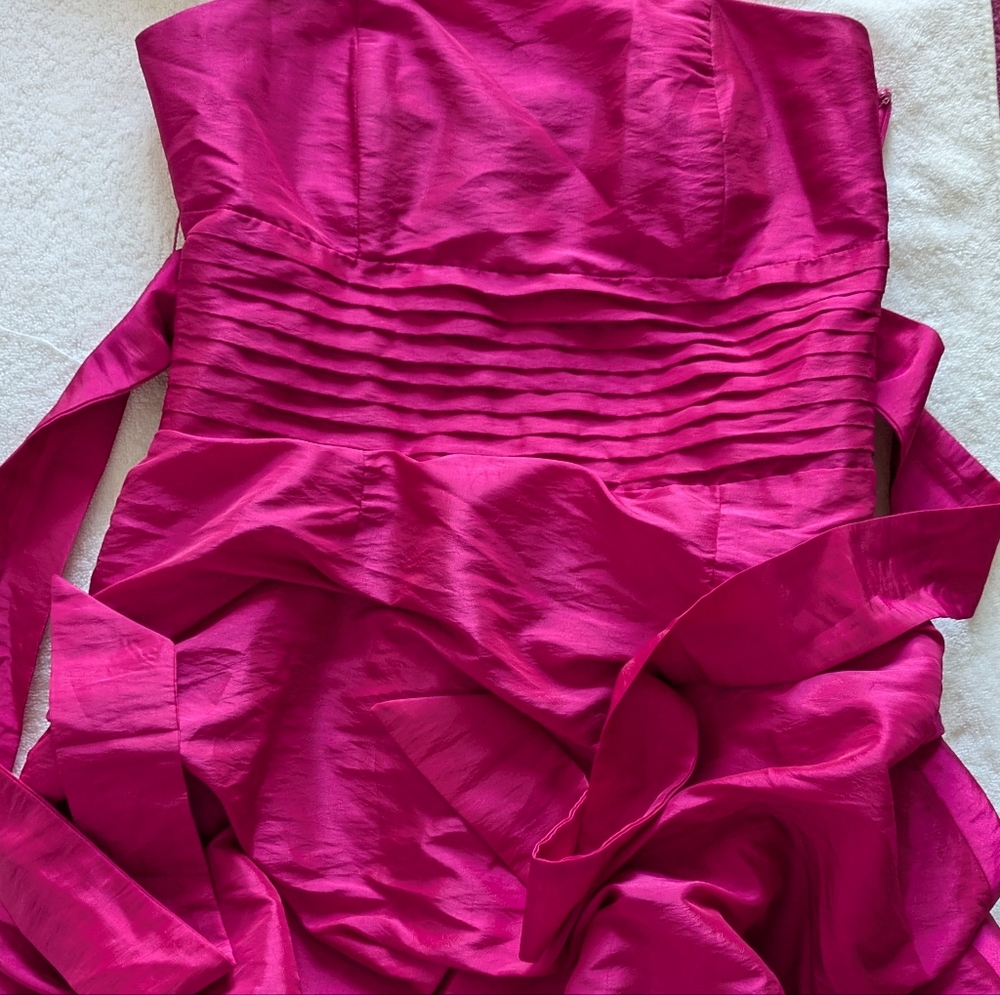 XXI Strapless Mini Dress in Hot Pink